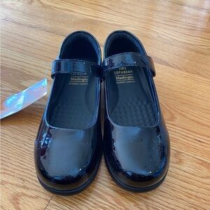 Girls Cowhind Mary Jane Shoes-black